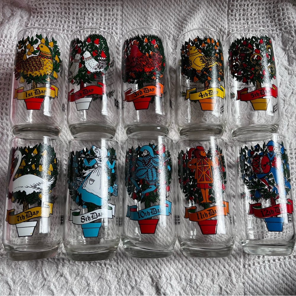 Pepsi 12 days of Christmas REPLACEMENTS vintage collectors cups glasses drinking
